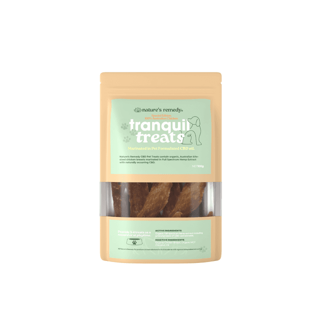 Tranquil Treats Organic Australian Chicken with Hemp 100g - Chicken100g-3