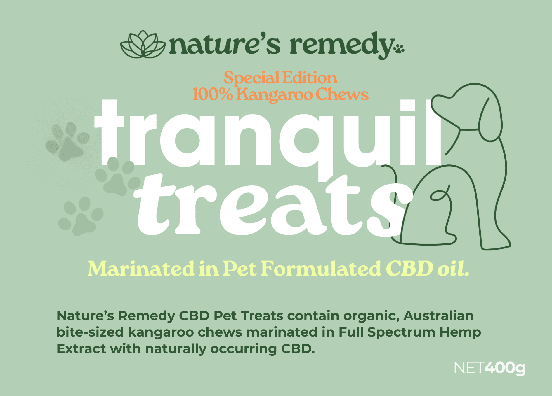 Tranquil Treats Organic Australian Kangaroo Chews 400g - Kangaroo-3