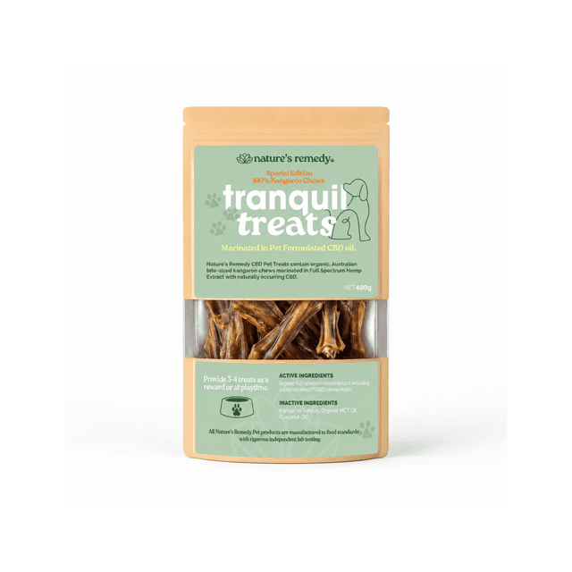 Tranquil Treats Organic Australian Kangaroo Chews with Hemp 400g - KangarooChews_c7d8a904-1008-499a-820f-c45be276c574-5