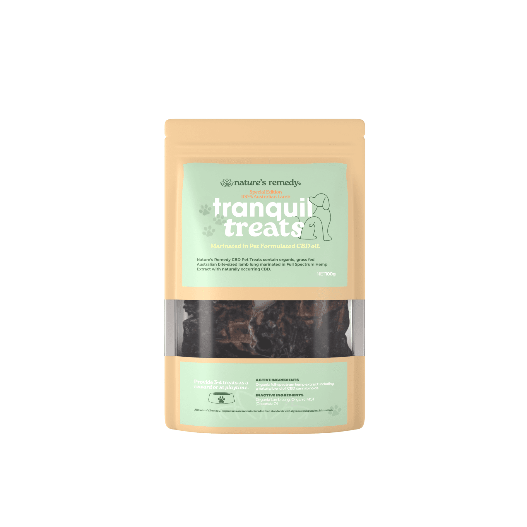 Tranquil Treats Organic Australian Lamb with Hemp 100g - Lamb100g_8e16585c-01a7-458a-a58e-4bbfc5ed1e86-5
