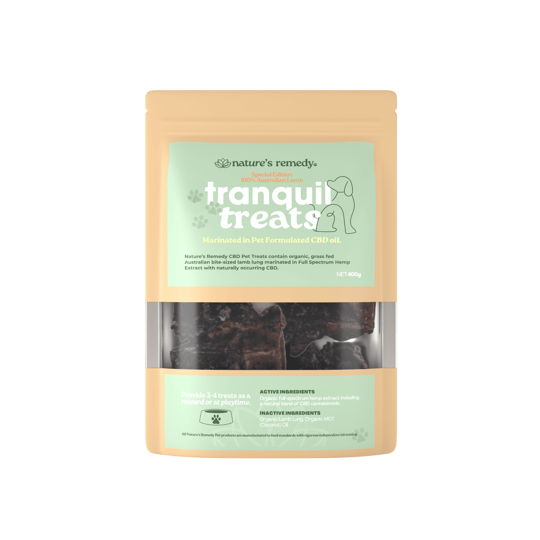 Tranquil Treats Organic Australian Lamb 400g - Lamb400g-1