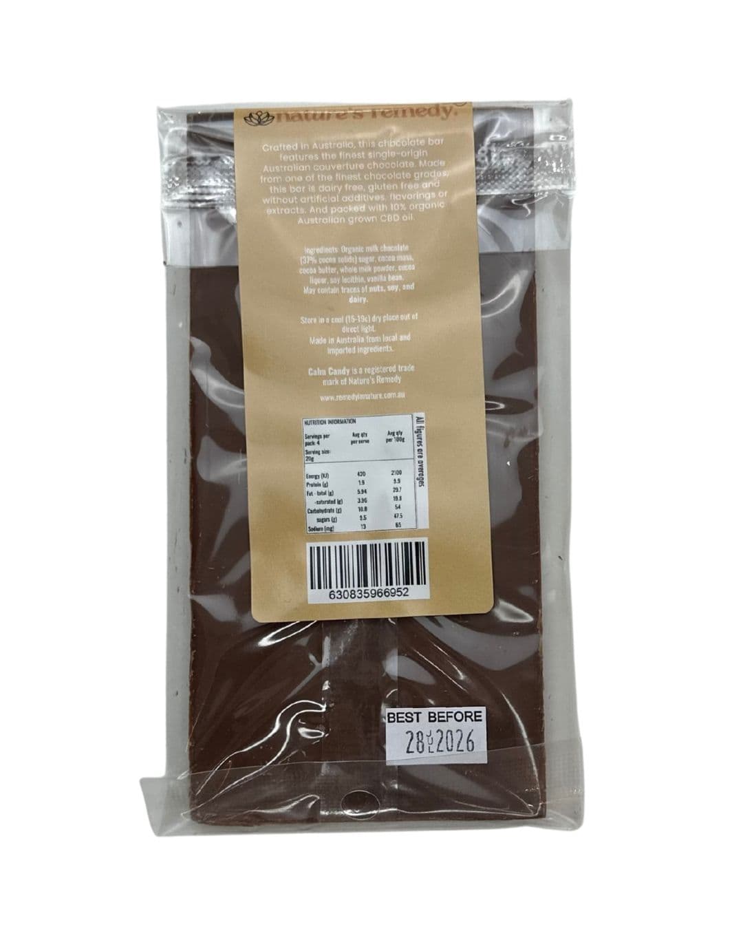Australian made Organic Chocolate with Organic Australian CBD Oil - Milk Chocolate - 38