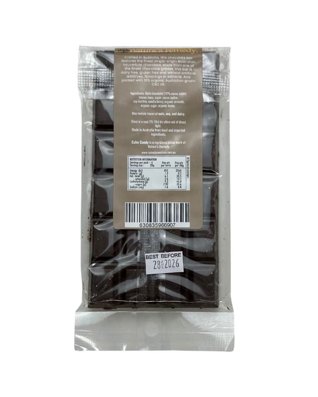 Australian made Organic Chocolate with Organic Australian CBD Oil - Honey & Almond Praline Dark Chocolate - 42