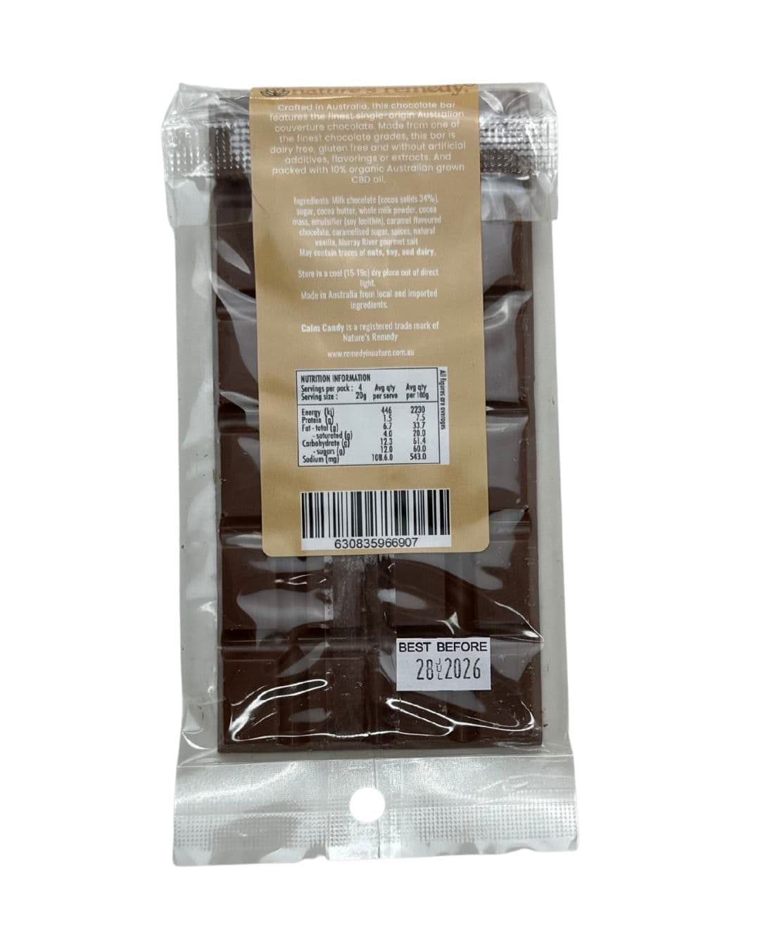 Australian made Organic Chocolate with Organic Australian Hemp Oil - Salted Caramel Milk Chocolate - 44-1
