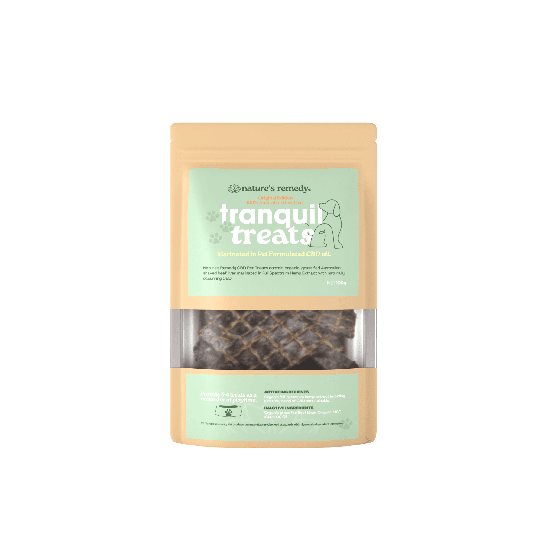 Tranquil Treats Organic Beef Liver & Hemp 100g - Beef100g-3
