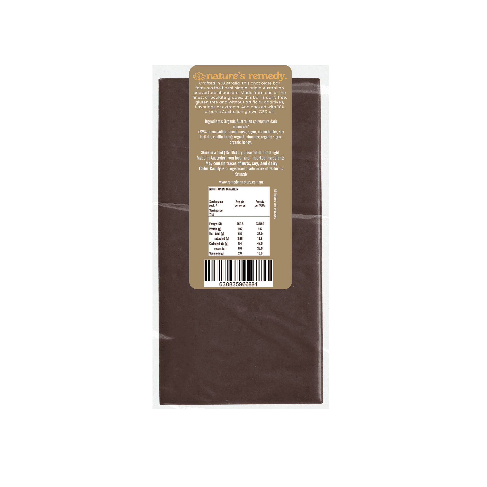 Australian made Organic Chocolate with Organic Australian CBD Oil - Honey & Almond Praline Dark Chocolate - HoneyAlmondPraline_2_339cc922-8209-4c68-b0d0-77776aabd057